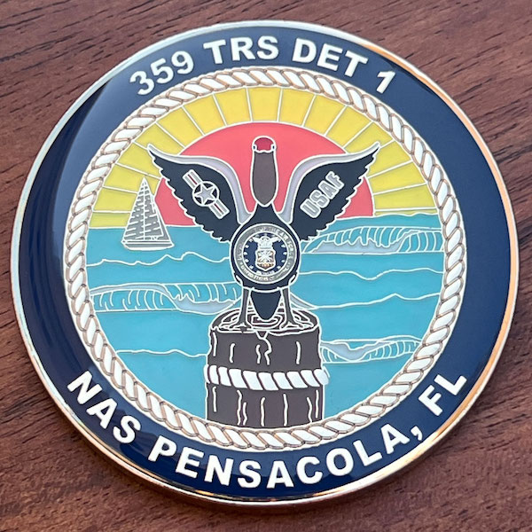 Round challenge coin belonging to 359th Training Squadron,  NAS Pensacola