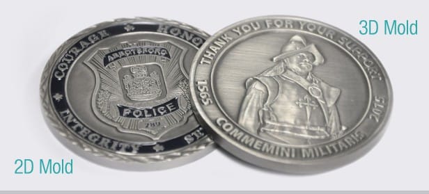Antique Silver Coin with 3D design