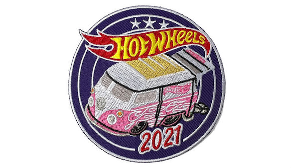 A circular patch designed for Hot Wheels in 2021. 
