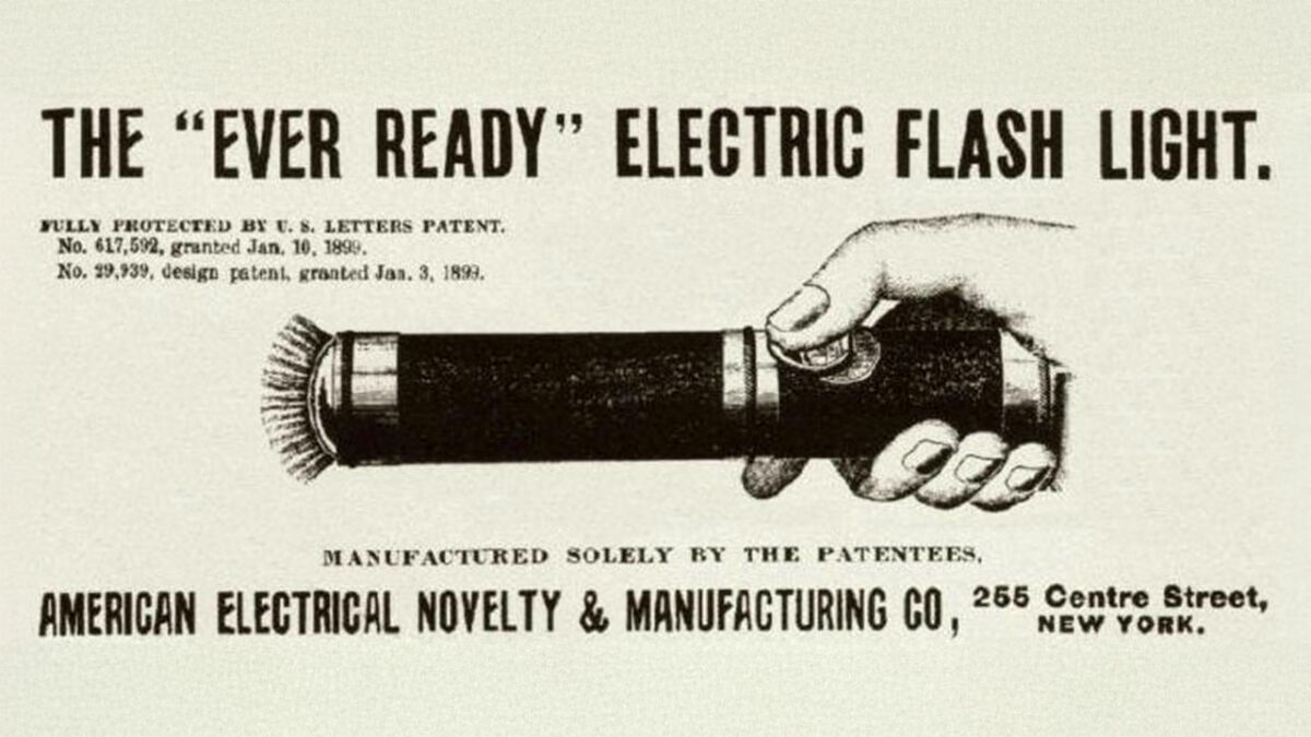 Early flashlight advertisement