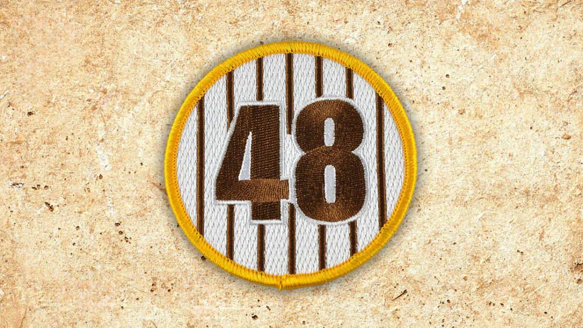 Commemorative baseball patch with number 48