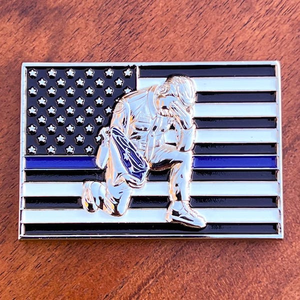 Rectangular 3D silver police challenge coin. 